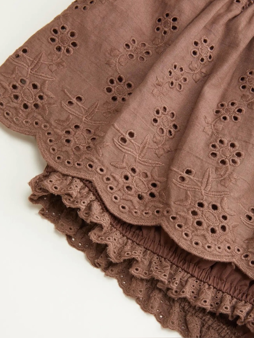CIDER Ruffle Eyelet Mini Shorts - Picture 5 of 7